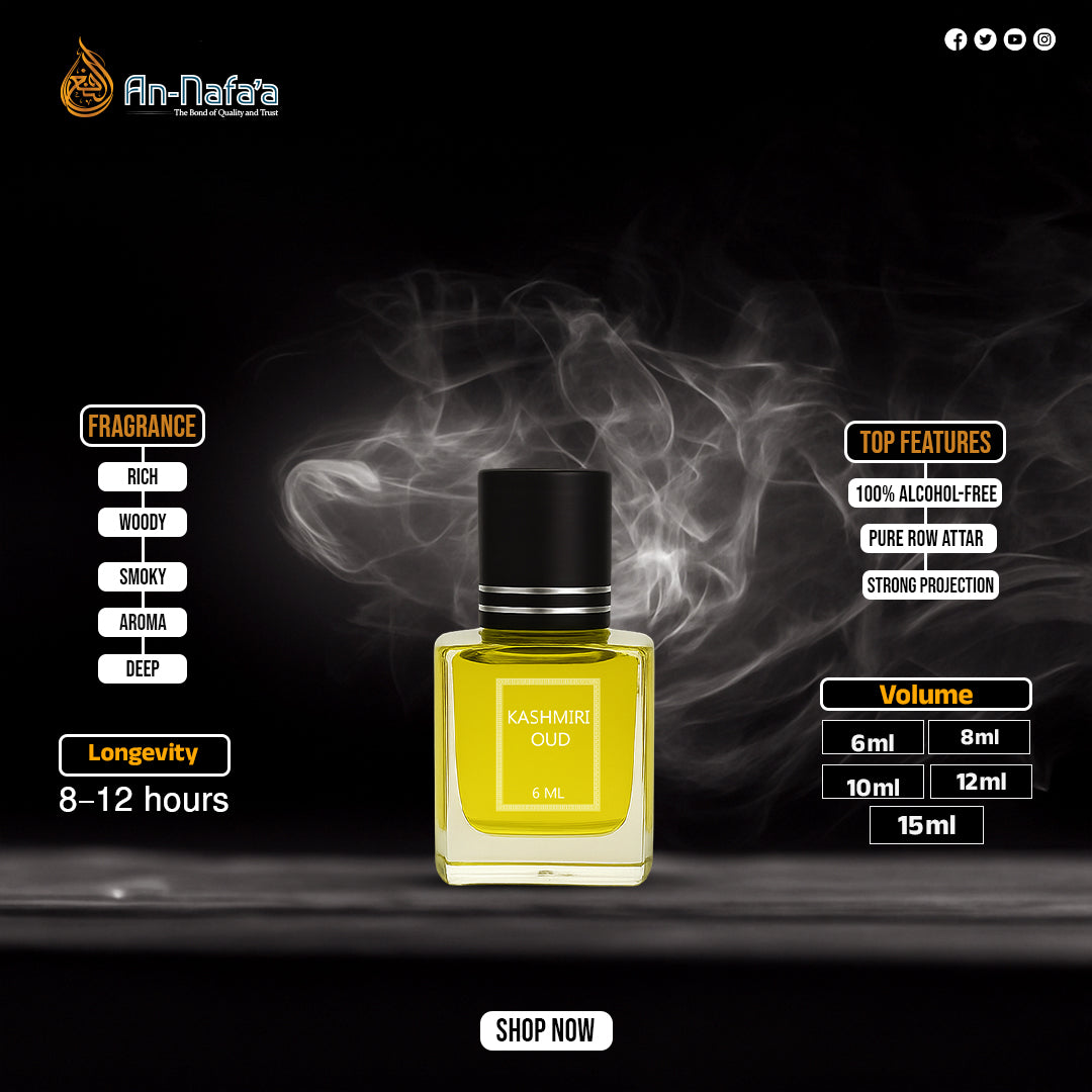 Original Kashmiri Oudh Premium Natural Oud Perfume, Ideal for Eid, Juma & Special Occasions